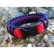 Paracord King Cobra karkötő - Kék - piros