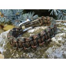 Paracord Cobra karkötő állítható acél csattal - Erdő terep