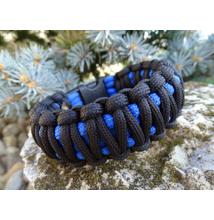 Paracord King Cobra karkötő - Fekete - kék
