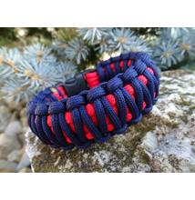 Paracord King Cobra karkötő - Kék - piros