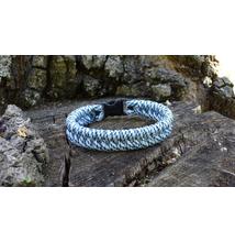 Paracord Fishtail karkötő - Fehér - Türkiz terep