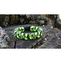 Paracord Fishtail karkötő - Fluor zöld terep