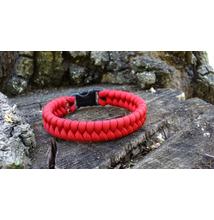 Paracord Fishtail karkötő - Imperial red