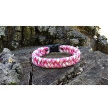 Paracord Fishtail karkötő - Rózsaszín terep