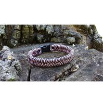 Paracord Fishtail karkötő - Rózsaszín - Fekete terep