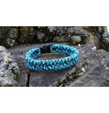Paracord Fishtail karkötő - Türkiz terep